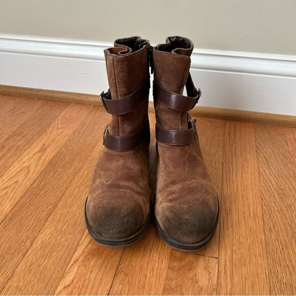 Naturalizer Comfort Brown Leather Buckle Mid Calf Zip Up Boots Women’s Size 8 - Picture 2 of 9